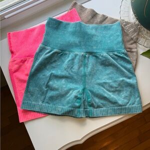 High-Waist Seamless Ribbed Shorts  ✨Bundle of 3!